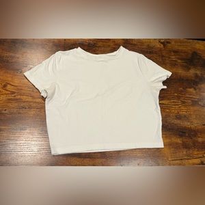 White Short Sleeve Crop Top